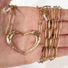 "Love" Open Heart Long Chain Necklace