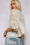 Boho Crochet Floral Lace Cardigan