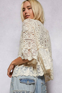 Boho Crochet Floral Lace Cardigan