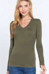 Long Sleeve V-neck Top