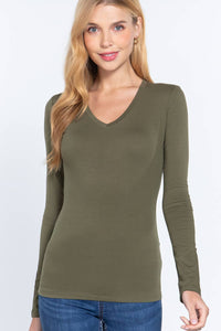 Long Sleeve V-neck Top