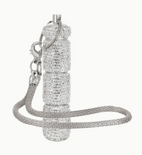 Rhinestone Triple Pill Holder Keychain with Strap