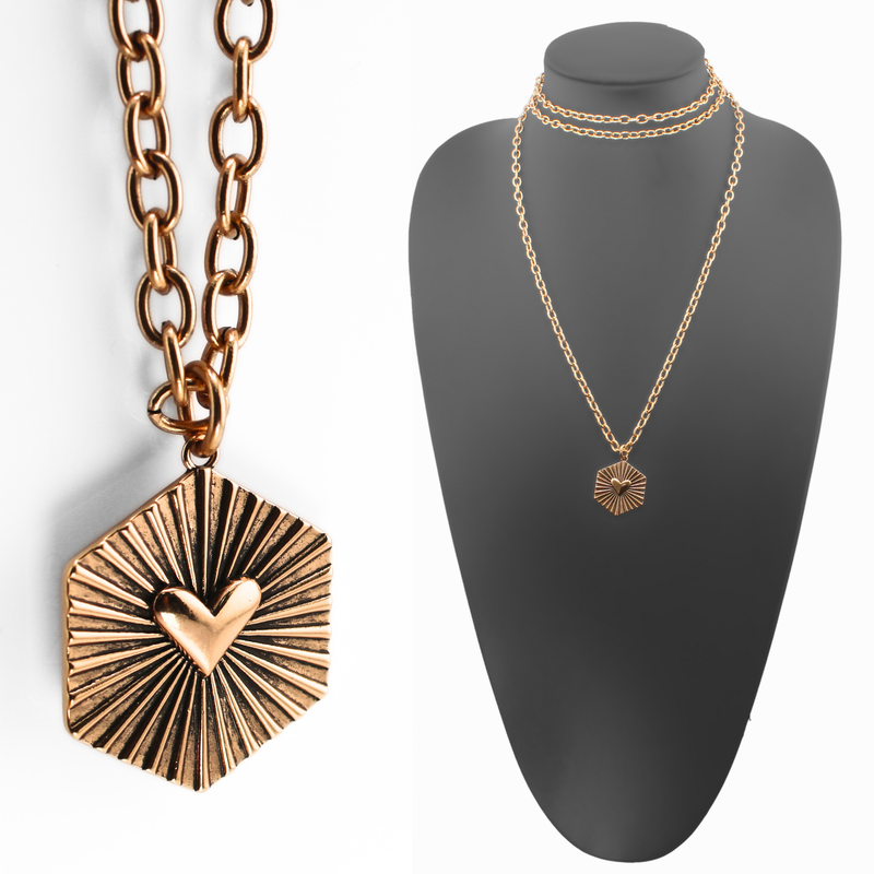 "I Don't Give a Fuck" Shining Heart Essential Necklace