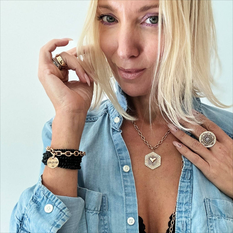 "I Don't Give a Fuck" Shining Heart Essential Necklace