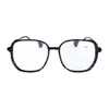 Black Rhinestone Handmade Large Frame Round Reader Glasses