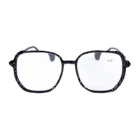Black Rhinestone Handmade Large Frame Round Reader Glasses