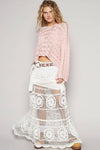Long Crochet A-Line Boho Skirt