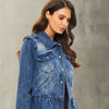 Frayed and Distressed Love Denim Jacket