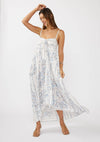 Hi-Lo Spaghetti Strap Patchwork Ruffle Maxi Dress