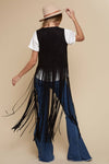 Long Vegan Suede Friend Vest
