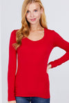 Long Sleeve Scoop Neck Top