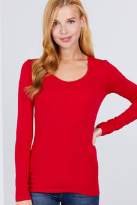 Long Sleeve Scoop Neck Top