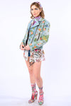 Lucinda Embroidered Denim Motorcycle Jacket