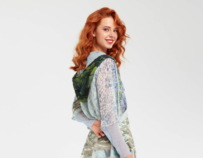 Cropped Mesh Hoodie - In Paradiso