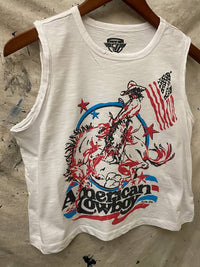 American Cowboy 80's Muscle Crop Tank Top