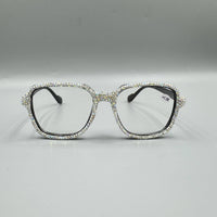 Handmade Large Frame Square AB Rhinestone Readers