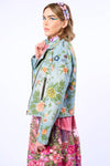 Lucinda Embroidered Denim Motorcycle Jacket