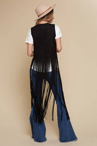 Long Vegan Suede Friend Vest