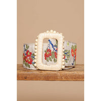 Floral Beaded Buckle Belt