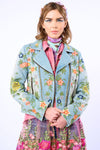 Lucinda Embroidered Denim Motorcycle Jacket