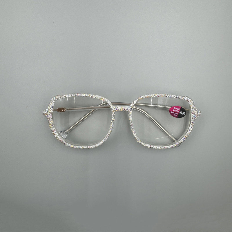 AB Rhinestone Handmade Large Frame Round Reader