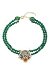 Green Tiger Eye Statement Necklace