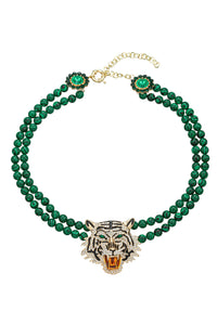 Green Tiger Eye Statement Necklace