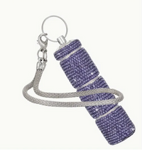 Rhinestone Triple Pill Holder Keychain with Strap