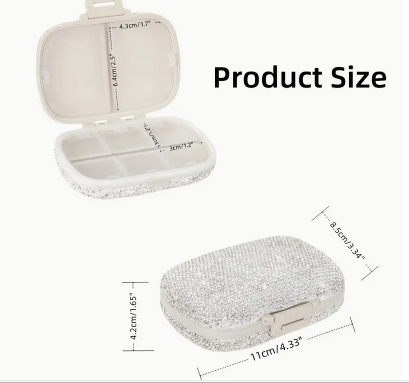 Bejeweled Pill Container Box with Compartments