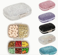 Bejeweled Pill Container Box with Compartments