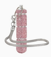 Rhinestone Triple Pill Holder Keychain with Strap