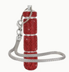 Rhinestone Triple Pill Holder Keychain with Strap
