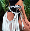 Cowboy Fringe Hip Chaps with Cowhide Belt