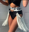 Cowboy Fringe Hip Chaps with Cowhide Belt