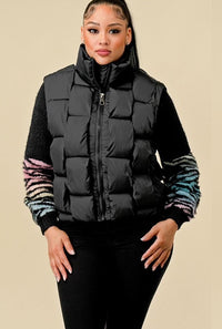 Weaved Puffer Nylon Vest