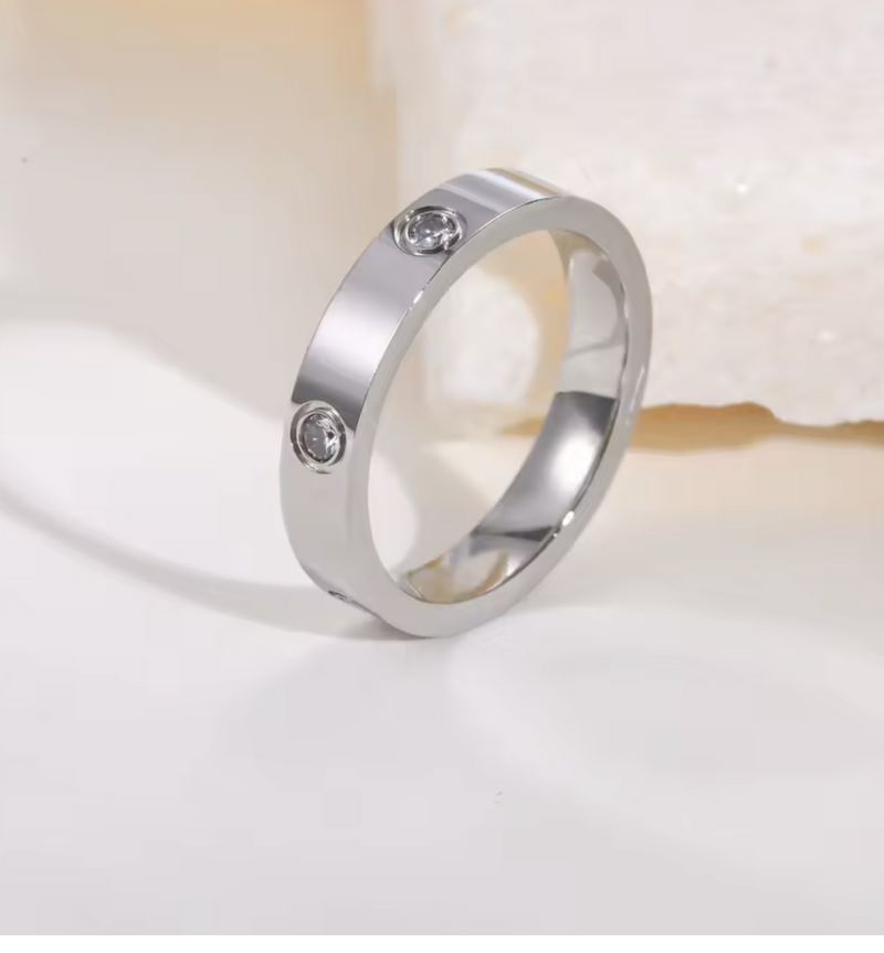 CZ Crystal Love Band Ring