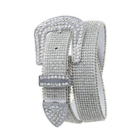 white belt rhinestone studs